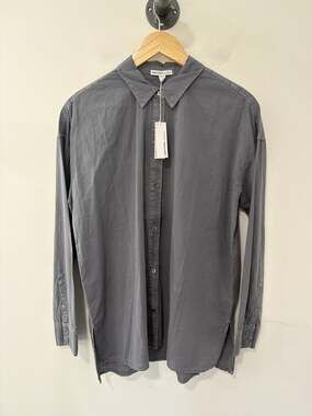 NWT James Perse Cotton Button Down Top Gray Size 2(M)